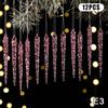Clear Acrylic Christmas Tree Decorations Christmas Hanging Ornaments Snowflake & Icicle Hanging Decor New Year Party Decorations