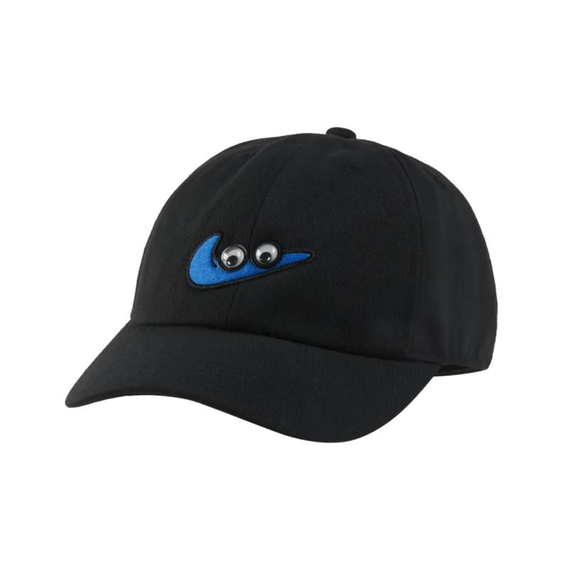 

Nike Club Cartoon Design Baseball Cap Kids Black Casual FZ0831-010 F чёрный