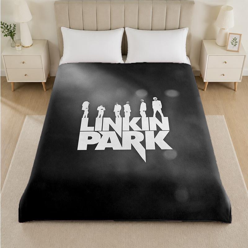 Linkin Park Print Flannel Blanket Cozy Lightweight Plush Throw Blanket For Bed Sofa Household Use