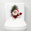 Cartoon Wall-breaking Santa Claus Christmas Tree Toilet Wall Stickers Bathroom Decorative Wall Stickers