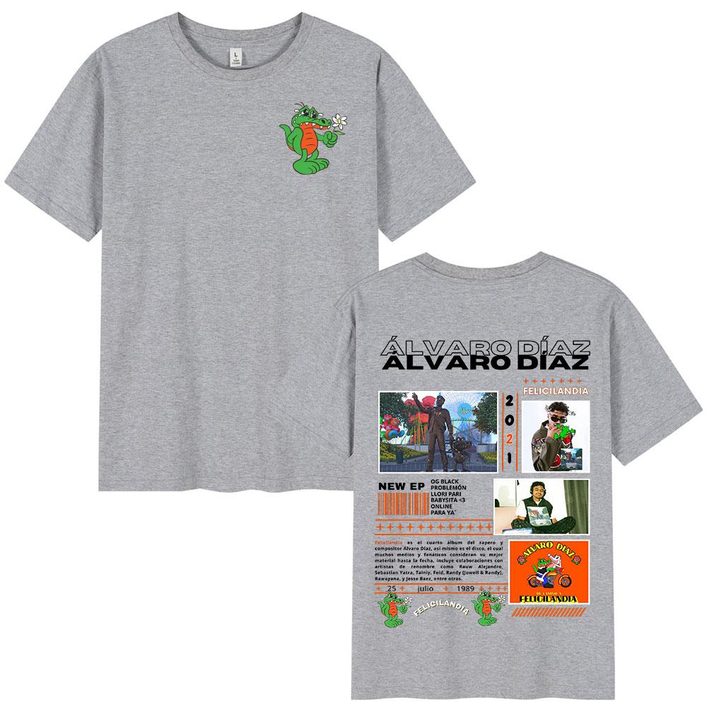 Rapper Alvaro Diaz Felicilandia Album Graphic T Shirts Unisex Hip Hop Fashion Oversized Short Sleeve Tshirt Casual Cotton Tshirts