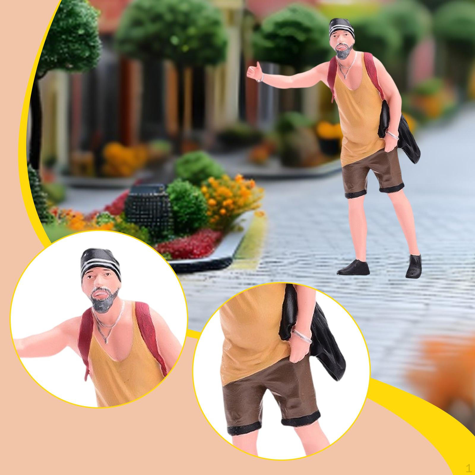 

1/24 Man Miniature Figure Scene Figurine Collections Painted Ornament Tiny Mini Model DIY