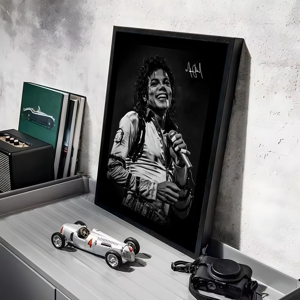 M-Michael J-Jackson Sänger Poster Aufkleber Gemälde Wandbild HD Wandaufkleber für Schlafzimmer Wohnzimmer Zuhause Selbstklebende Dekoration Geschenk