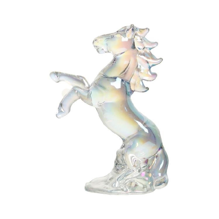 Figurina di Cavallo di Cristallo Statua di Cavallo in Vetro Fatta a Mano Figurina da Collezione Animale Fermacarte per Decorazioni da Tavolo per Casa e Ufficio