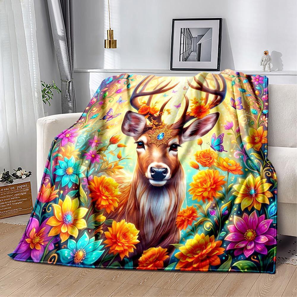 Magical Deer Fantasy Blanket,Suitable for sofas, offices, travel, living rooms, Gifts to relatives and friends, Blanket,Suitable for all seasons.