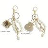 1Pcs Advanced Exquisite Bag Pendant Trend Pearl Beads Zircon Studded Key Chain Holiday Gifts For Women