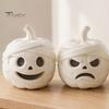 Festive Entrance Display Pieces 3D Printed Mummy Pumpkin Skull Figurine for Halloween Decorations, Versatile Showcase Statues with Funny Expressions