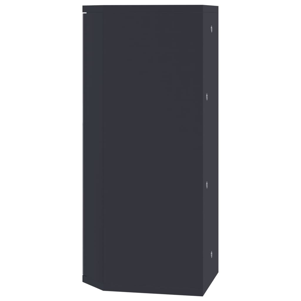 Corner Mirror Cabinet Gray 30 X 24 X 60 Cm
