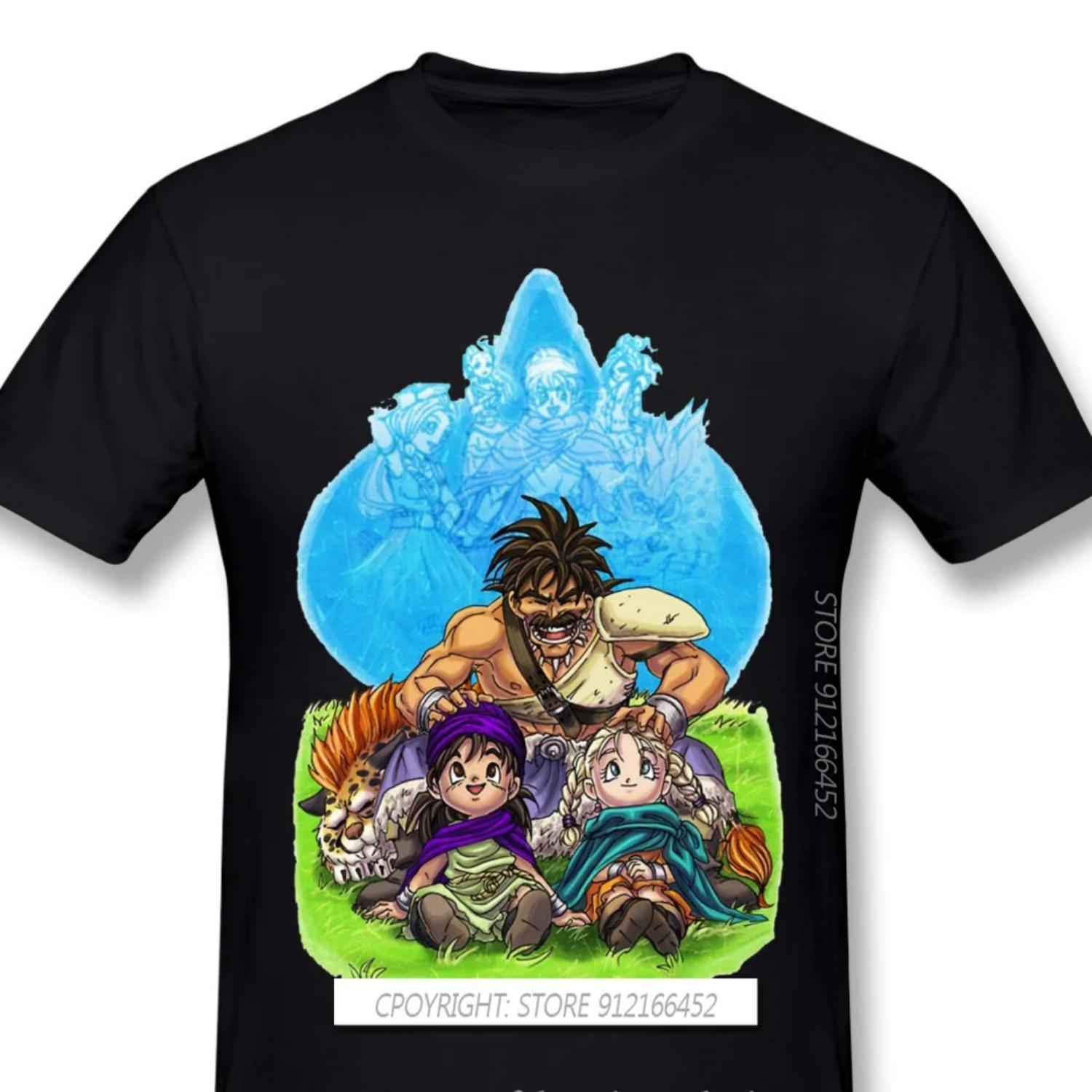 

Hero, Bianca, Pankraz And Saber Anime Clothes Design Dragon Quest Funny Anime Manga 100% Cotton Camiseta Men T-Shirt S чёрный