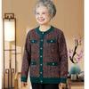 Elderly Autumn and Winter Grandma Clothes Wife Elderly Clothes Thickened Sweater Mother Knitted Cardigan Fleece Warm Jacket