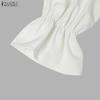 ZANZEA Women Casual V-Neck Solid Color Loose Long Sleeve Dress