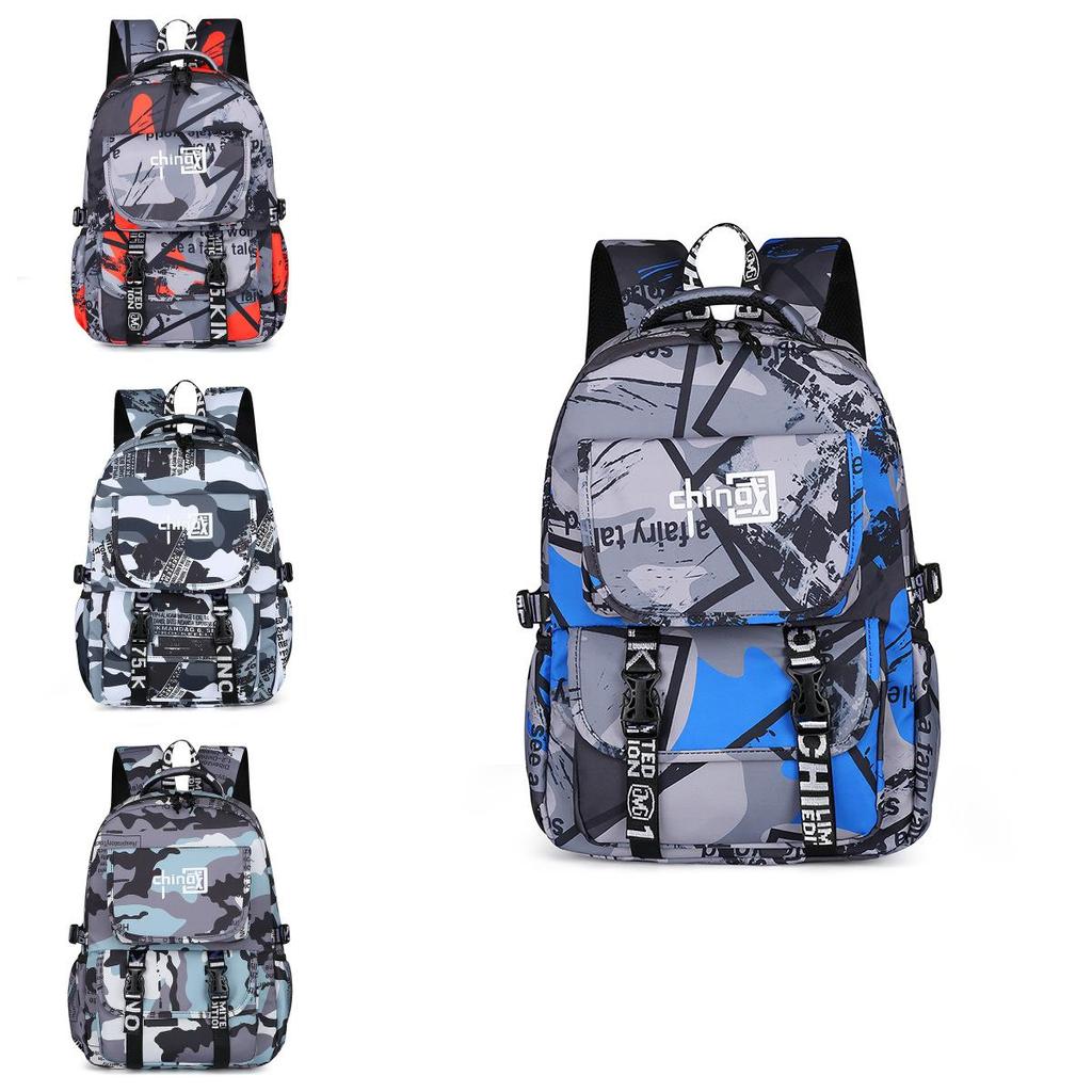 Modischer Jungenrucksack mit chinesischem Muster, großem Fassungsvermögen und Reißverschluss für Teenager