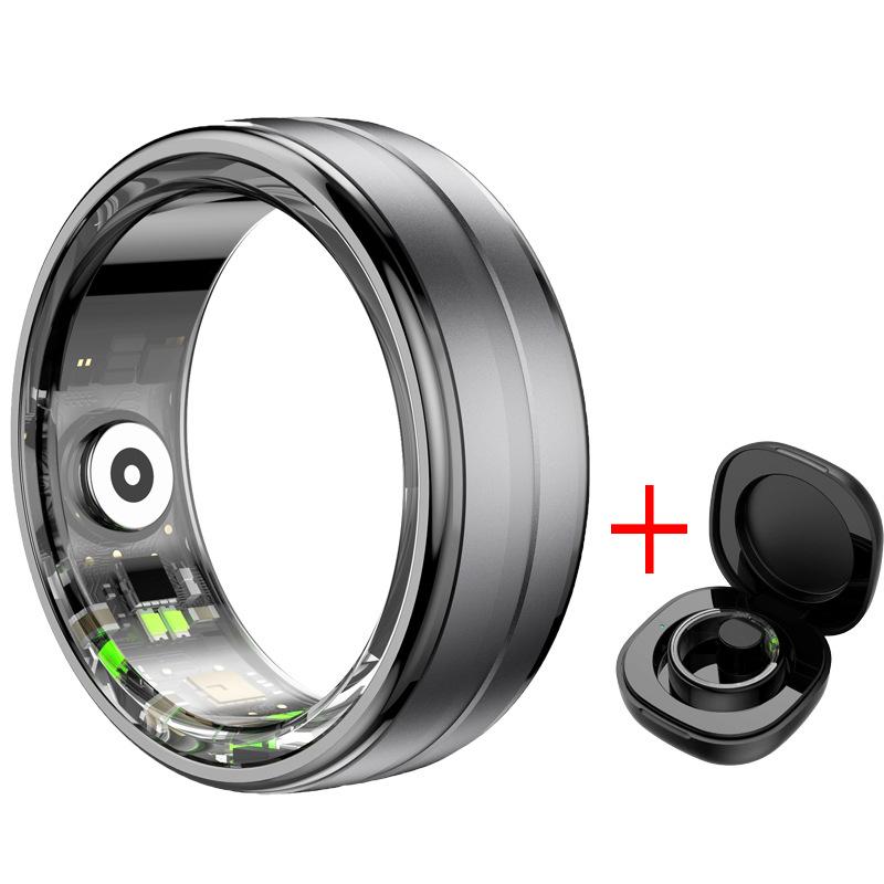 QRING R06 Smart Ring: Sleep, Stress, and Blood Oxygen Monitor with Sport Charging Case.