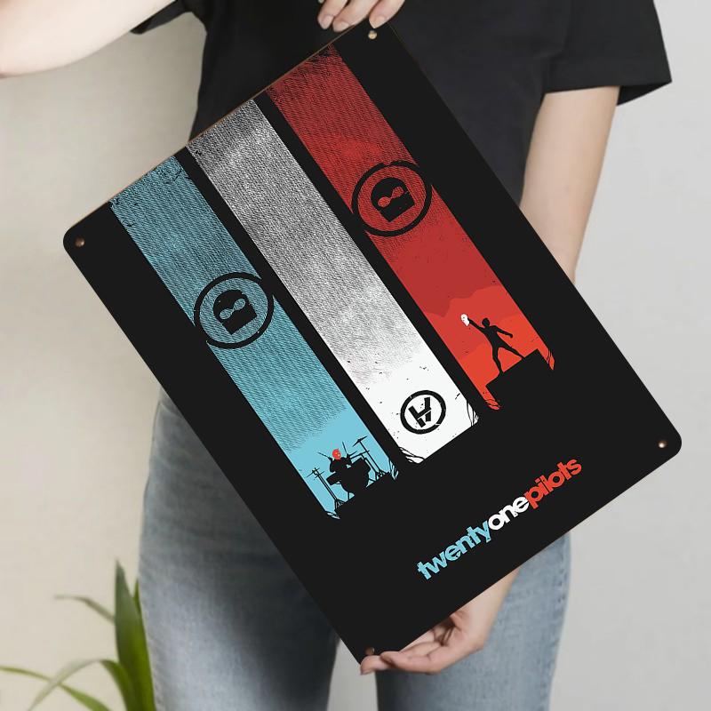 

Twenty One Pilots Band Art Metal Tin Sign Music Decor for Home Bar Wall Decorations 20x30cm（7.8x11.8inch）