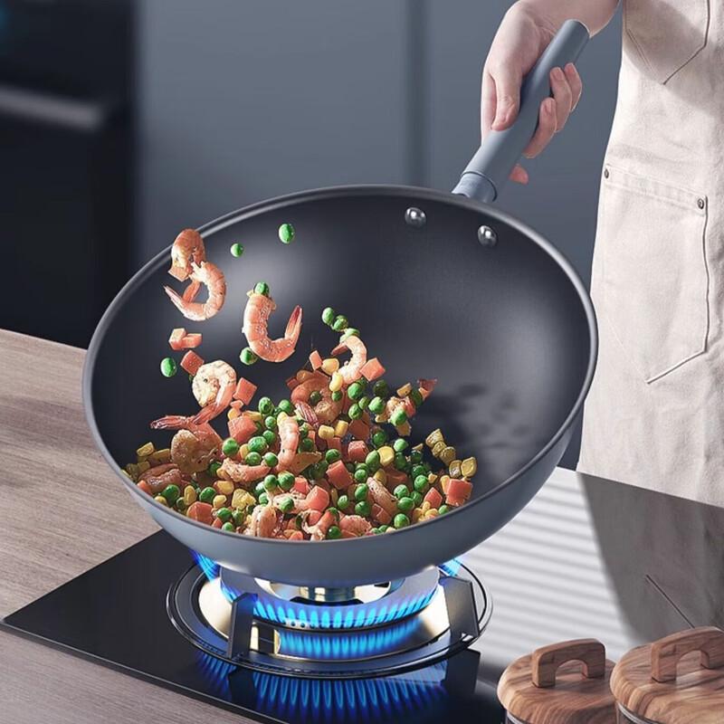 Sanhe Micro-Nano Coating-Free Non-Stick Titanium Wok, 30cm