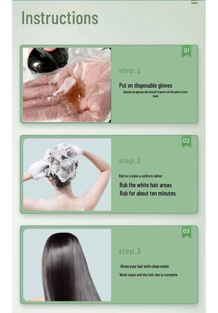 Nanjing Herbal Flowing Bubble Black Hair Dye - Natural Plant Extract