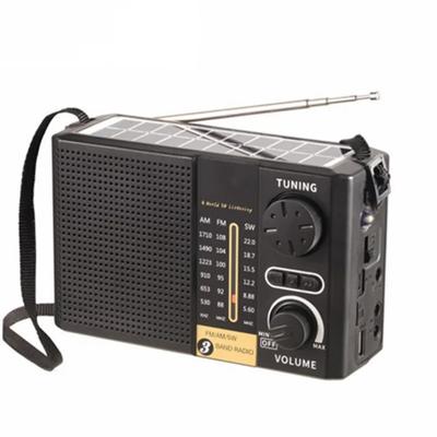 Radio d'urgence AM FM SW Charge solaire Radio d'urgence Bande complète Haute sensibilité Multifonctionnelle Portable pour le camping en plein air