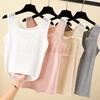 Large Size Modal Cotton Camisole Summer Women's Bottoming Shirts Solid Color Slim Sleeveless Lace Tops