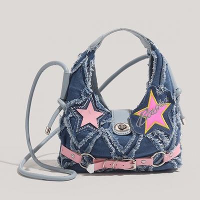 Denim Tasche Frauen 2024 Winter Neue Mode Lässig Schulter Tasche Damen Kleine Kapazität Tragetaschen Klasse Pendeln Umhängetasche