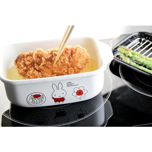 GoodPlus+ Emile Miffy Enamel Deep Fryer (1.8L) - Acid and Alkaline Resistant, Odor-Resistant, Induction Compatible, Dick Bruna
