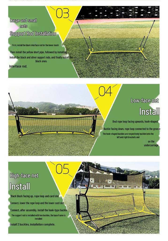 Portable Football Rebound Net with Adjustable High-Low Return for Shooting and Passing Practice