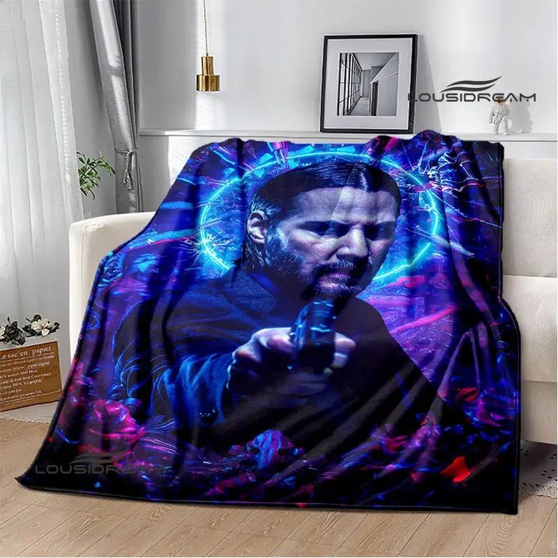 Film John Wick bedruckte Decke Picknickdecke Warme Decke Weich und bequem Heimreise Decke Bettwäsche Geburtstagsgeschenk
