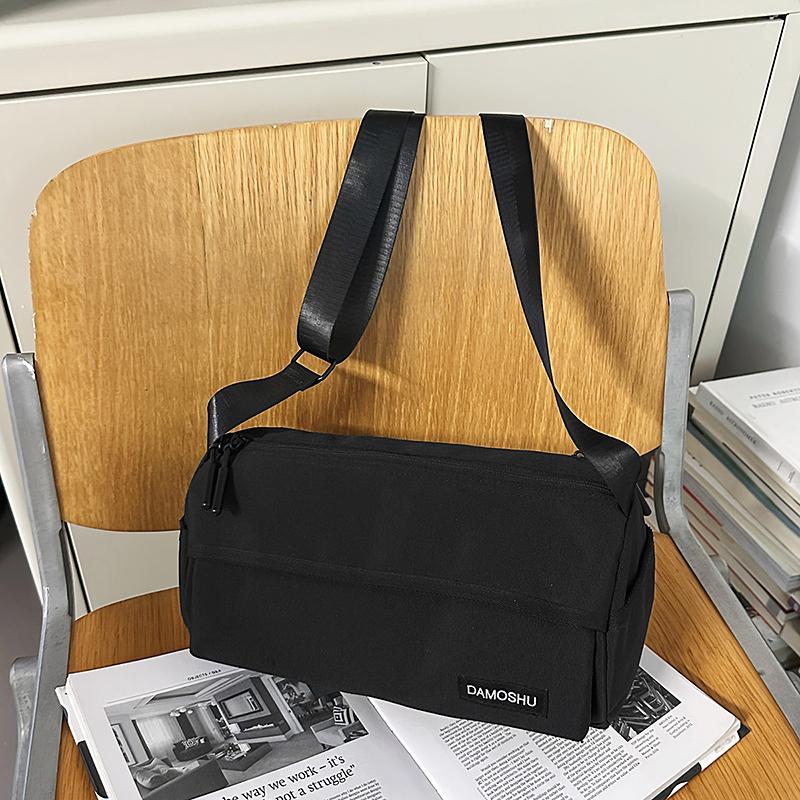 Nylon Solid Color Crossbody Bag Travel Sports Fitness Shoulder Bag