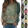 Women's Fashion Casual Long Sleeve Christmas Printed Neck Sweatshirt Top