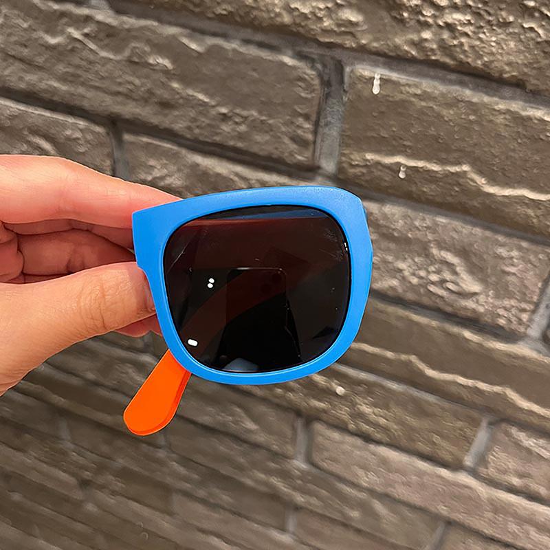 Kids Outdoor Foldable Sunglasses Baby Boys Girls Travel Goggle Shades Eyewear Vintage Square Frame Uv Sun Glasses For Childre