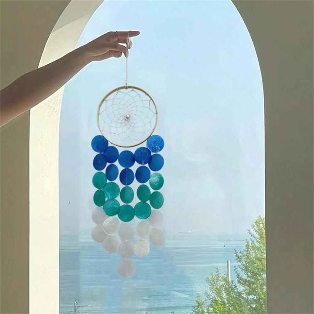 Beautiful Handmade Rainbow Shell Wind Chimes Hanging Home Decor Outdoor Windchimes Seashell Wind Chimes Garden Patio Yard Lawn