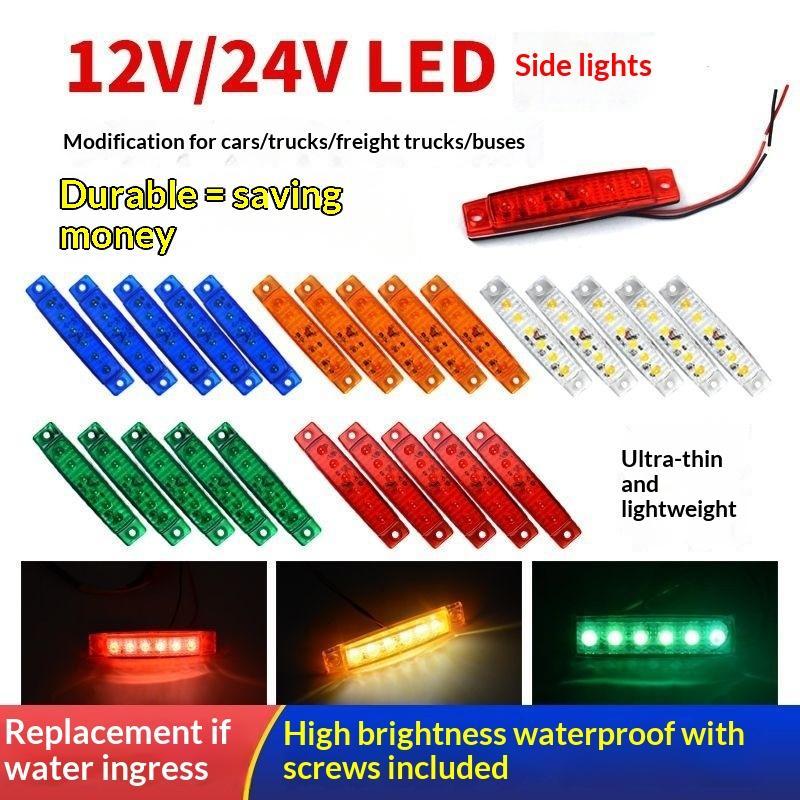 LED Side Marker Lights 12V 24V Waterproof Super Bright Thin Easy Install for Truck Car Bus Trailer Van Indicator Lamps