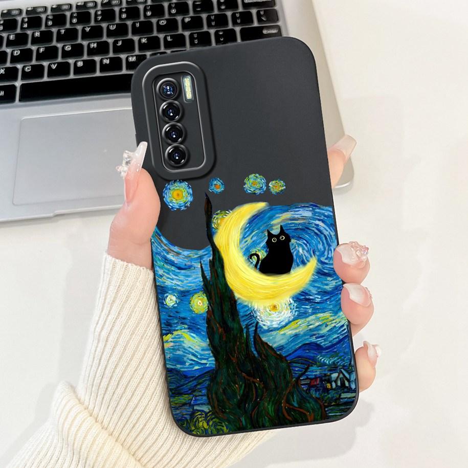 For Tecno Camon 17 Case CG6 CG6j Soft Silicone Cover Fashion Painted Shockproof Bumper For Tecno Camon 17 Pro 17P Camon17 Fundas