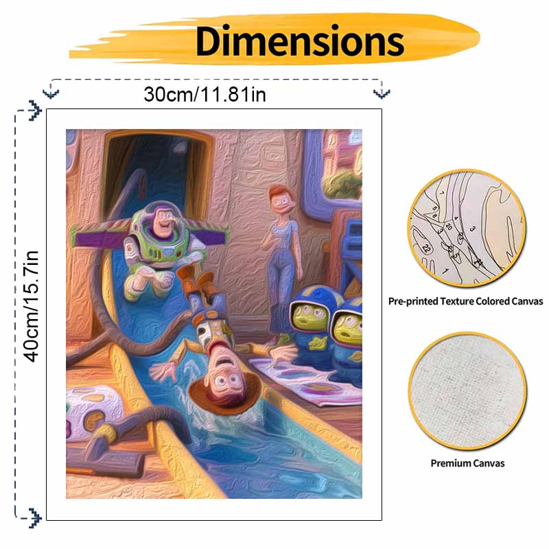 Disney Digital Oil Painting Art Kit Toy Adventure Buzz and Woody Handmade Coloring Painting Home Decor