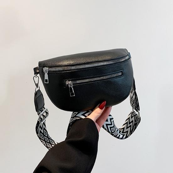 Unisex Crossbody Fanny Pack Faux Leather Waist Pouch with Multiple Zippered Pockets Waist Bag with Adjustable Strap for Travel Work Sports