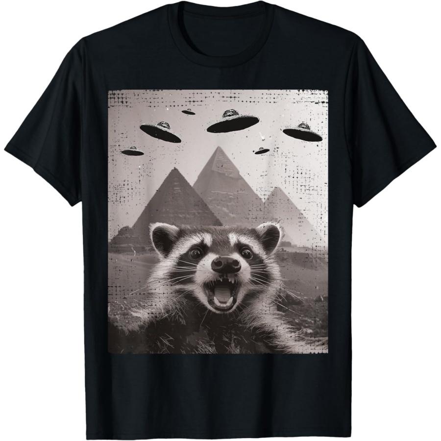 Raccoon UFO Meme - Funny Racoon Selfie with UFOs T-Shirt XXXXXL чёрный