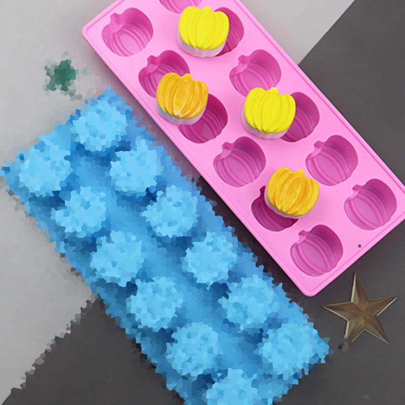 

WTEMPO Форма для тыквенного торта из пищевого силикона на 12 ячеек, форма для шоколада, форма для ароматного мыла, форма для льда 2pcs розовый