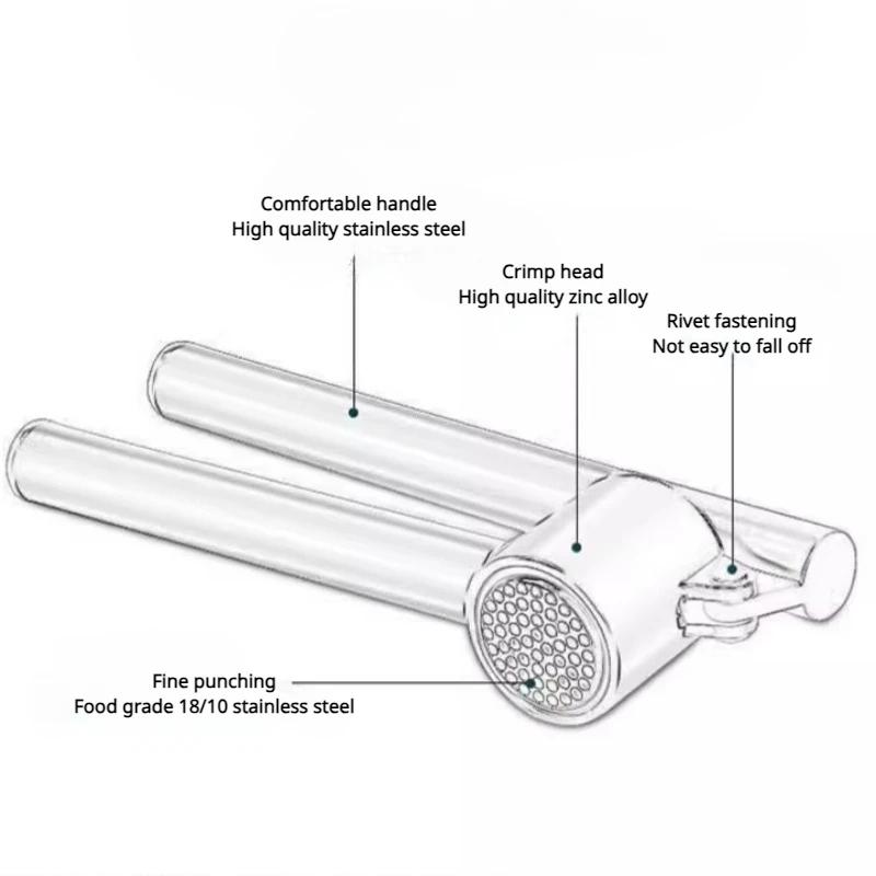 Zinc Alloy Garlic Press Manual Ginger Garlic Press Kitchen Gadgets Garlic Press Vegetable Cutter Vegetable Chopper Kitchen Items