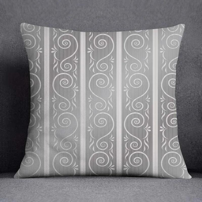 Pillowcase Home Office Decor Cushion Cover Grey Low White Floral Pattern