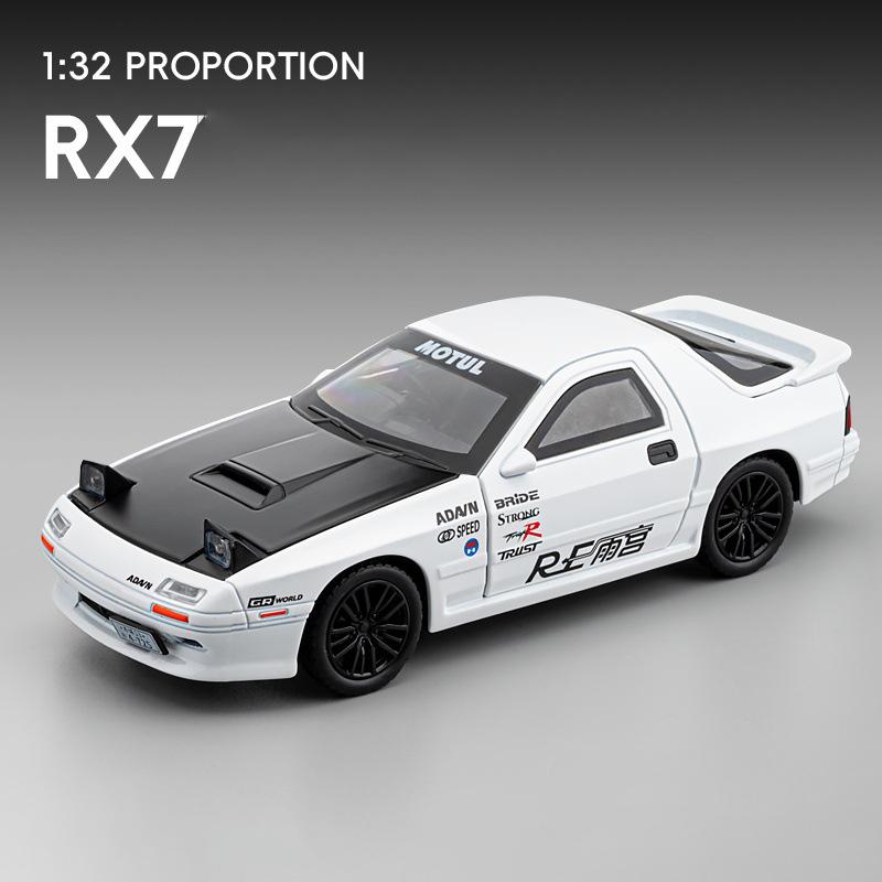 1:32 RX7 Alloy Sports Car Model Diecast Metal Modified Racing Car Vehicles Model Sound and Light Simulation Kids Toys Gift