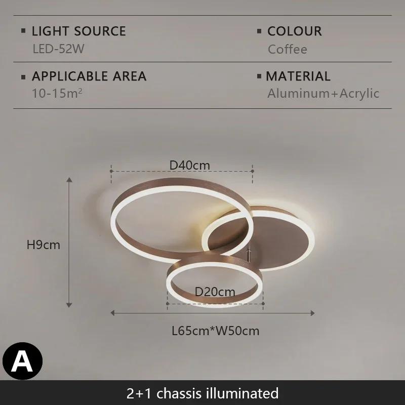 LED Chandelier Modern Creative Luxury Circular Dimmable Ceiling Light Villa Living Room Dining Room Interior Decoration Light