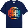 Fashion Tshirt Solid Color Unisex Oneck Tshirt Streetwear I Survived My Trip To Nyc Basic For Him Tee Shirt Minimalist Teeshirt