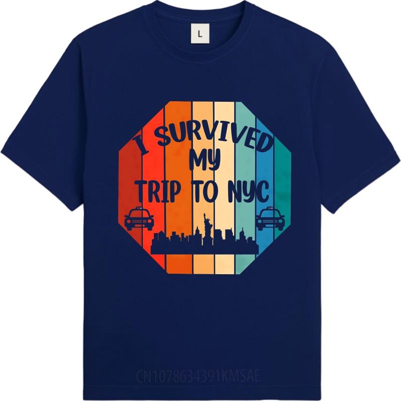 

fashion tshirt Solid Color Unisex Oneck tshirt Streetwear I Survived My Trip To Nyc Basic For him Tee shirt Minimalist teeshirt 4XL
