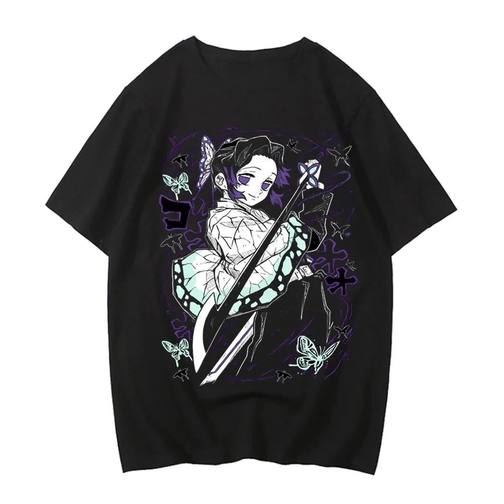 Japan Anime Demon Slayer Graphic Print T-shirt Men Women Loose Casual Oversized Cotton Comfortable Soft Top Streetwear Harajuku Fashion Summer New Tee
