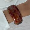 IngeSight.Z 3 Styles Punk Irregular Wide Chunky Resin Acrylic Smudging Bangle Women Geometric Spring Metal Bracelet Jewelry Gift