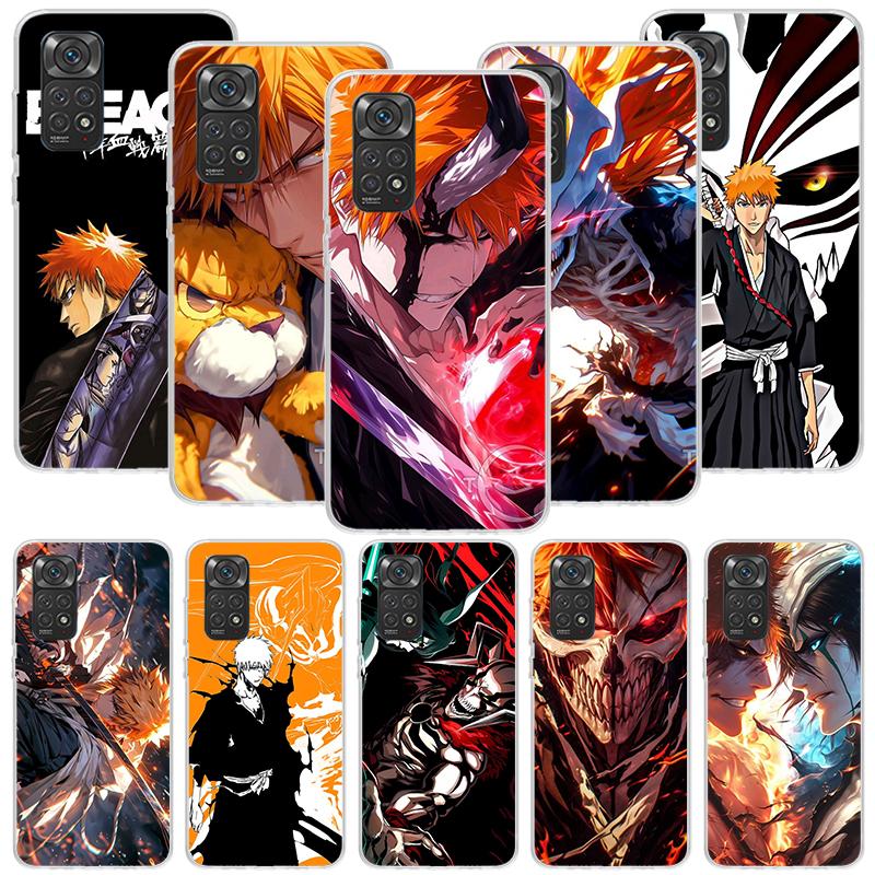 Kurosaki Ichigo Bleach Phone Case For Xiaomi Redmi Note 15 14 13 12S 12 Pro Plus 11S 11E 11 11T 10S 10 Art Soft Pattern Cover Re