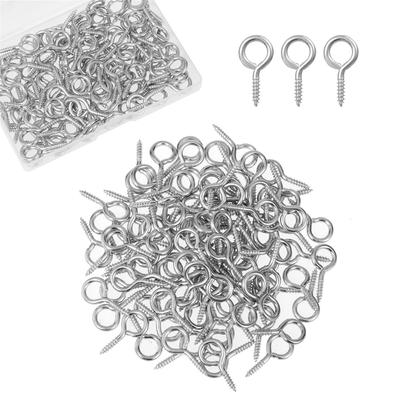 Augenschrauben, 100 Stück 1 Zoll Schraubösen Haken, 304 Heavy Duty Schraubhaken, Selbstschneidende Augenschrauben