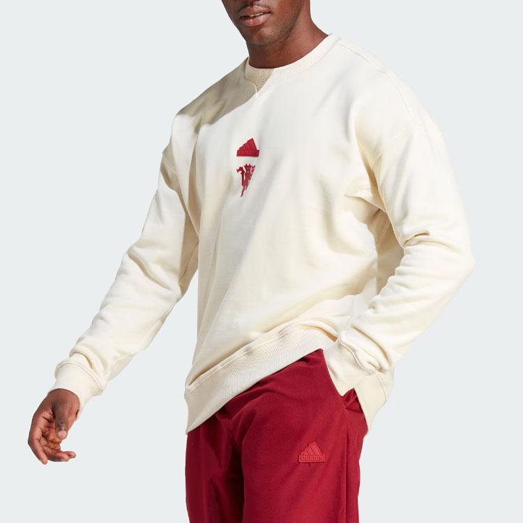 Adidas Manchester United Lfstlr Sweatshirt Cream White Men Streetwear IA8547