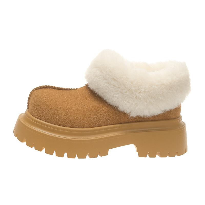 

Ruoji big-headed shoes platform-soled fluffy shoes women s snow boots 2025 winter new velvet warm bread shoes 40
