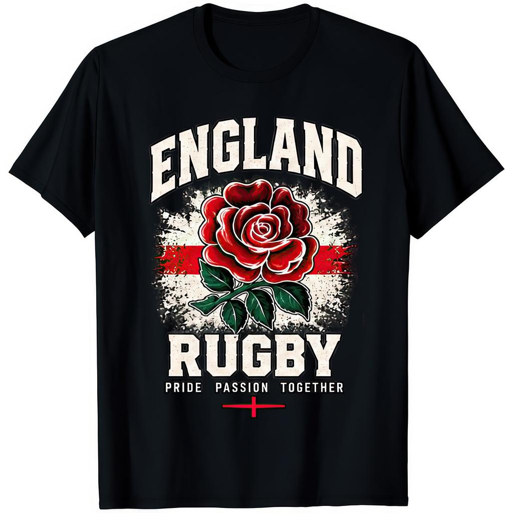 England Rugby Pride Passion Together Red Rose Flag Supporter Fan Gift Unisex T-shirt