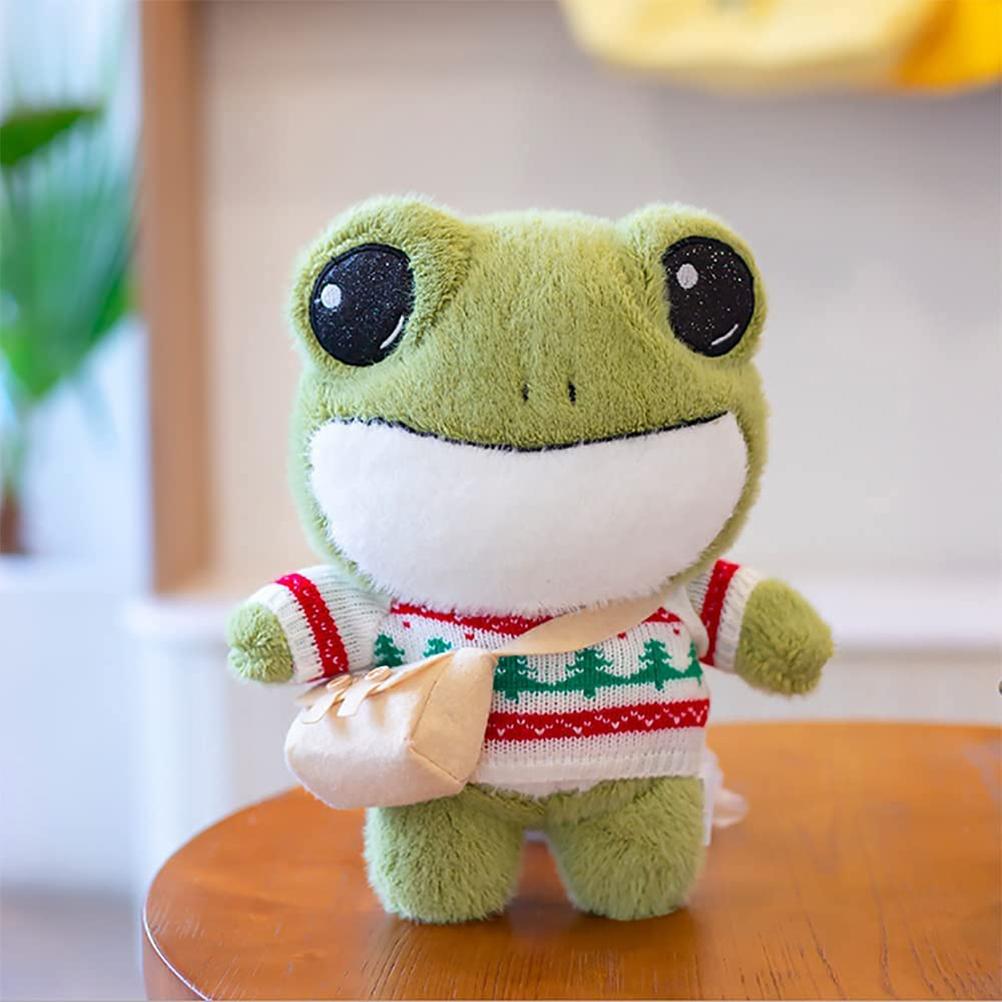 11.8 IN Frog Plush Toys Cute Plush Stuffed Doll Toy Cartoon Animal Toy Gift for Children Girls Friends
